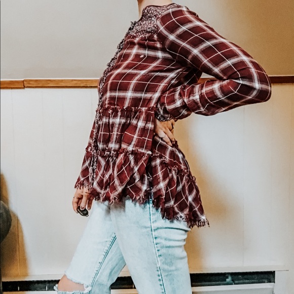 Altar’d State Floral & Plaid Button-Down 💐 - Picture 3 of 7